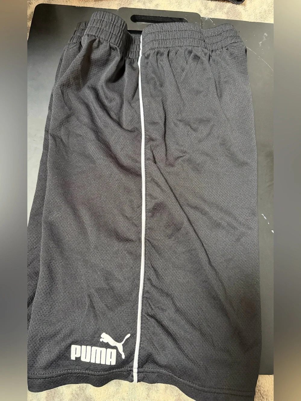 Puma Black Shorts with White Piping
